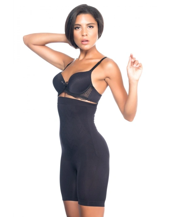 SİYAH MI Emay 2077 Yüksek Bel Desenli Paçalı Korse