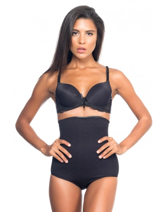 SİYAH MI Emay 2079 Yüksek Bel Desenli Double Slip Korse