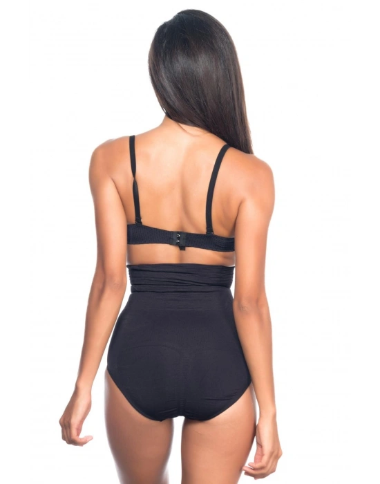 SİYAH MI Emay 2079 Yüksek Bel Desenli Double Slip Korse