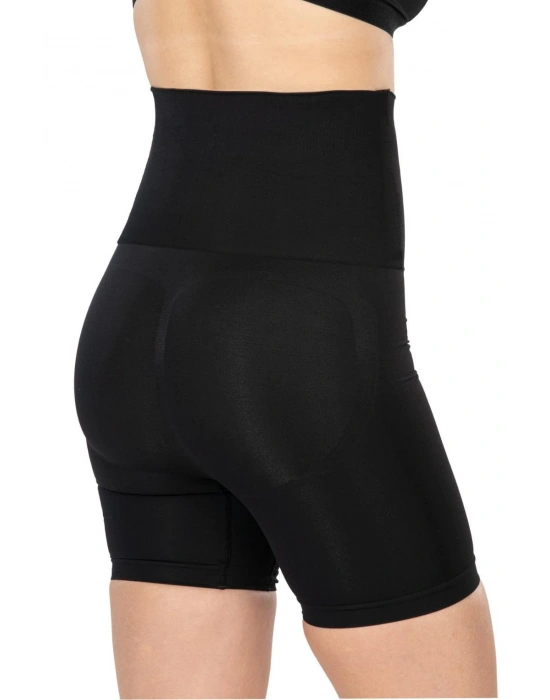 SİYAH MI Emay 2091 Önü Dantelli Yüksek Bel Boxer Korse