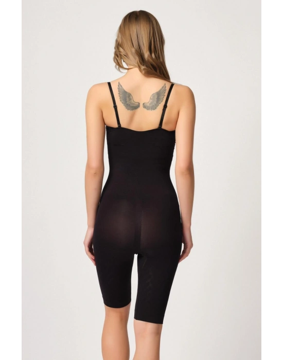 SİYAH MI Emay 2093 Ön Agraflı Göğsü Açık Paçalı Boy Korse