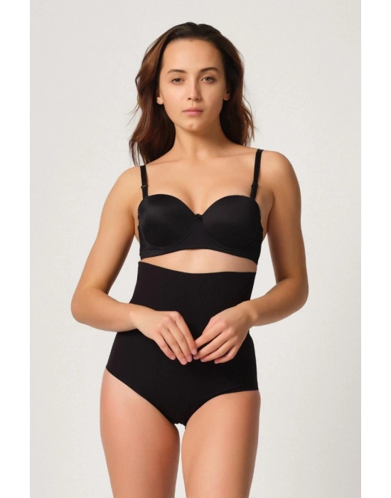 SİYAH MI Emay 2708 Lazer Yüksek Bel Kesim Slip Hayalet Korse