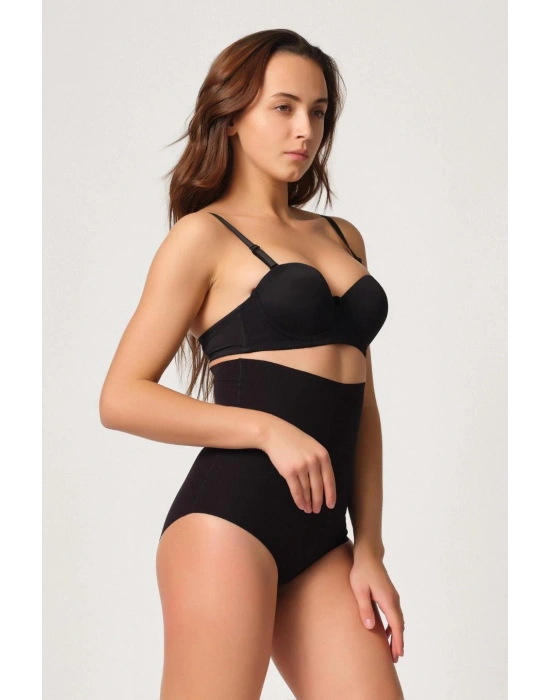 SİYAH MI Emay 2708 Lazer Yüksek Bel Kesim Slip Hayalet Korse