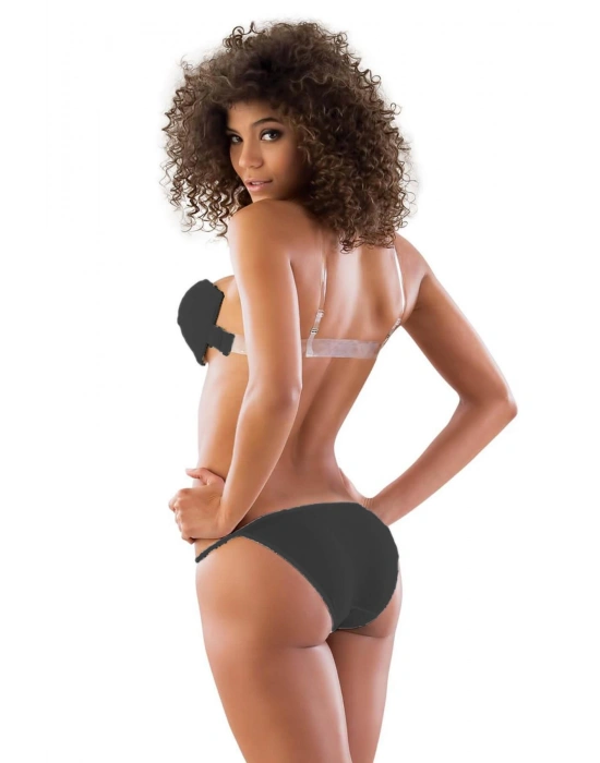 SİYAH MI Emay 2722 Strablez Sırtı Şeffaf Sütyen Takım Push-up