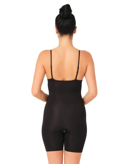 SİYAH MI Emay 2758 Lazer Kesim Göğsü Açık Boxer  Korse