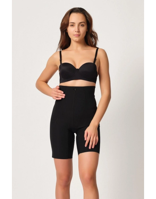 SİYAH MI Emay 2814 Double Yüksek Bel Boxer Lazer Korse