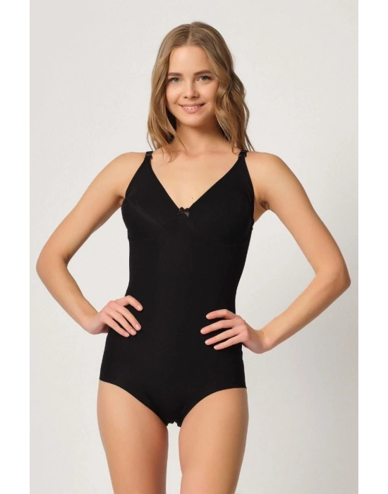 SİYAH MI Emay 2821 Balenli Double Boy Slip Lazer Korse