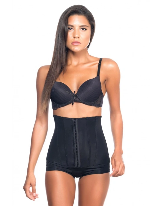 SİYAH MI Emay 2824 Yüksek Bel Balen Agraflı Slıp Lazer Korse