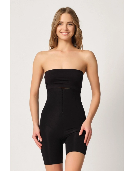 SİYAH MI Emay 2832 Yüksek Bel Balen Destekli Agraflı Lazer Korse