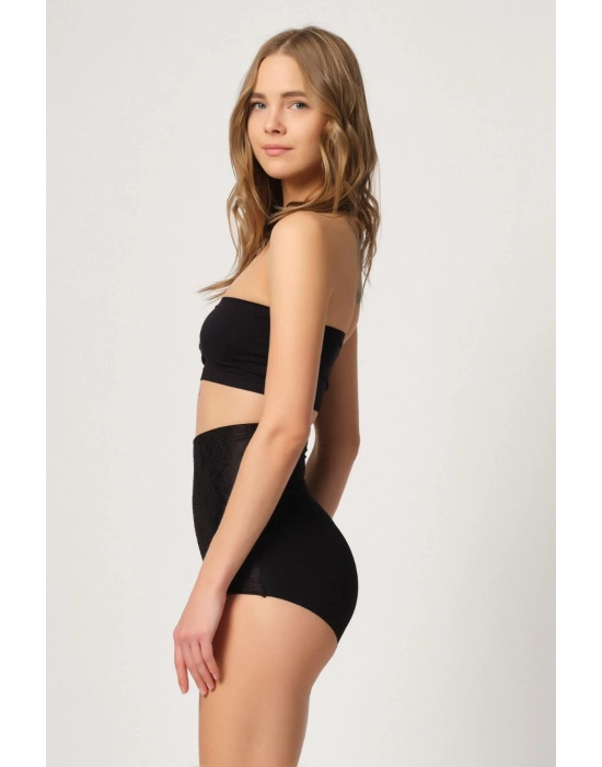SİYAH MI Emay 2842 Lazer Dantelli Slip Korse