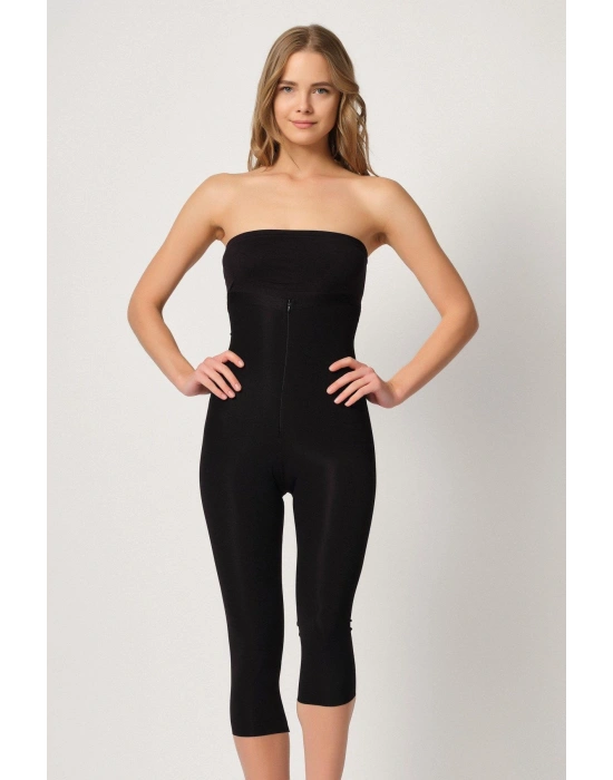 SİYAH MI Emay 2868 Fermuarlı Kapri Tayt Lazer Korse