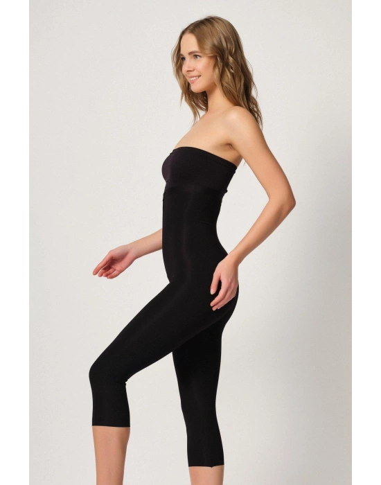 SİYAH MI Emay 2868 Fermuarlı Kapri Tayt Lazer Korse