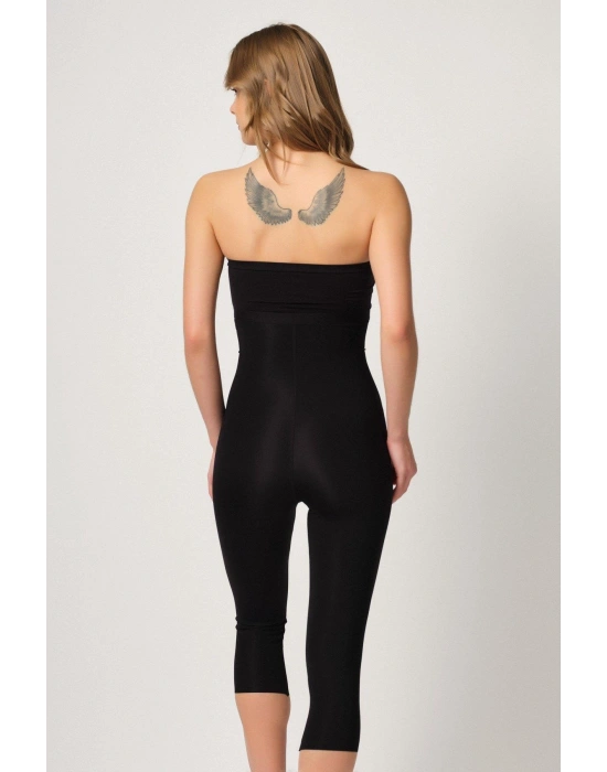 SİYAH MI Emay 2868 Fermuarlı Kapri Tayt Lazer Korse