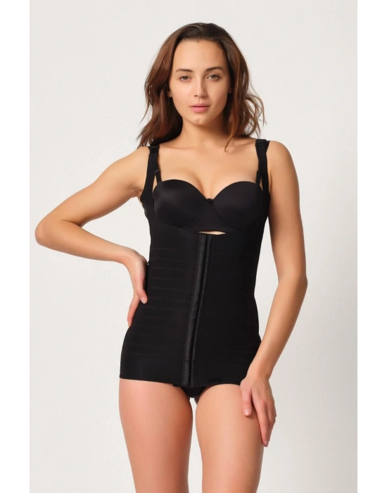 SİYAH MI Emay 2916 Karyoka Destekli Agraflı Atlet Korse