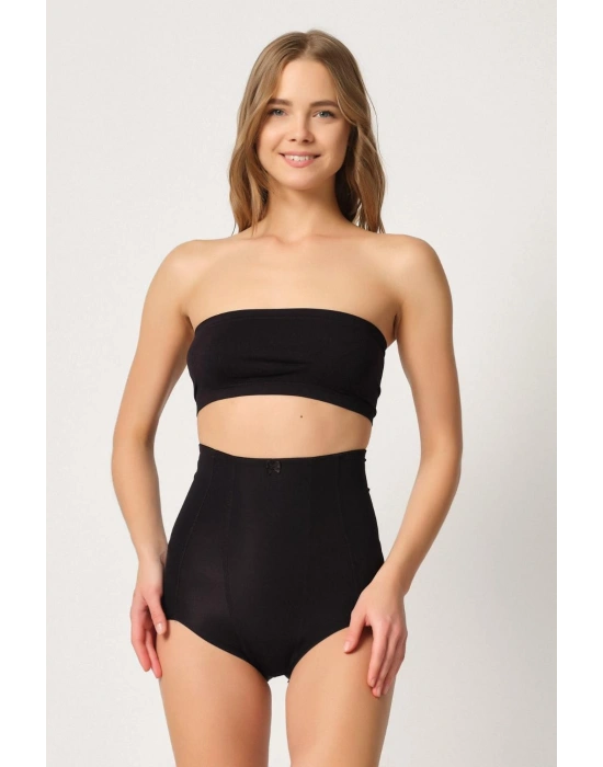 SİYAH MI Emay 2920 Yüksek Bel Karın Desteklı Slip Lazer Korse