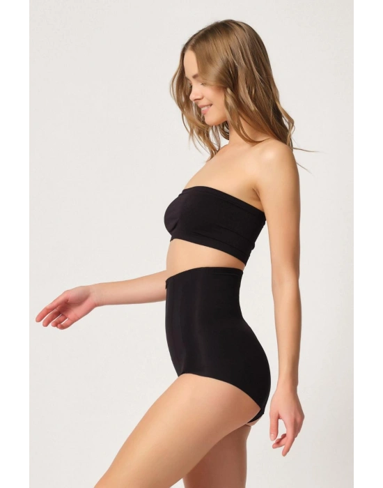 SİYAH MI Emay 2920 Yüksek Bel Karın Desteklı Slip Lazer Korse