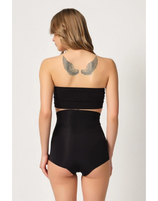 SİYAH MI Emay 2920 Yüksek Bel Karın Desteklı Slip Lazer Korse
