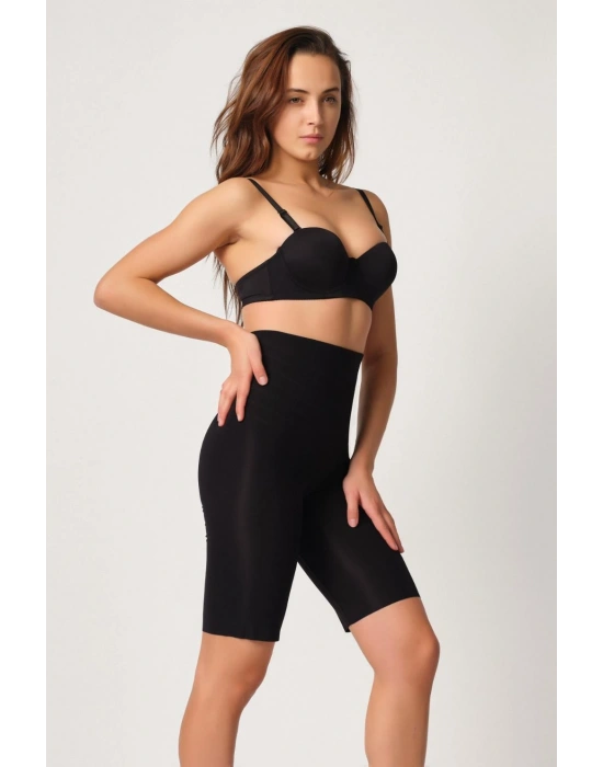 SİYAH MI Emay 2923 Yüksek Bel Karyokalı Paçalı Lazer Korse