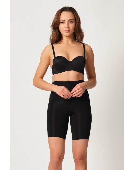 SİYAH MI Emay 2927 Bel Dekolteli Balenli Paçalı Lazer Korse