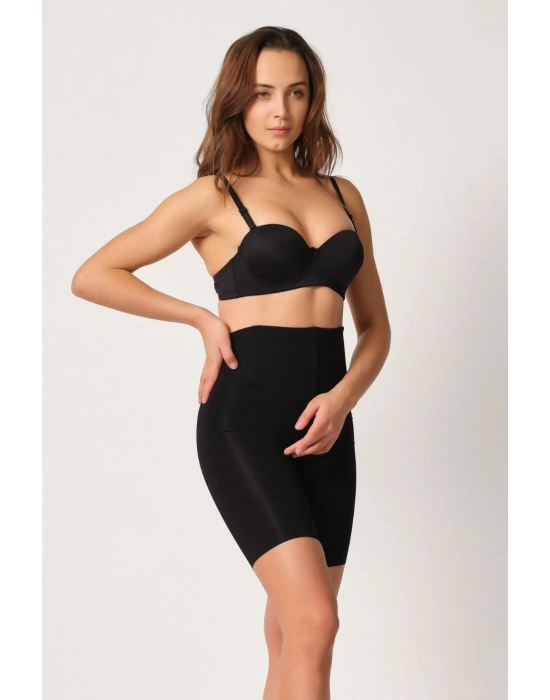 SİYAH MI Emay 2927 Bel Dekolteli Balenli Paçalı Lazer Korse