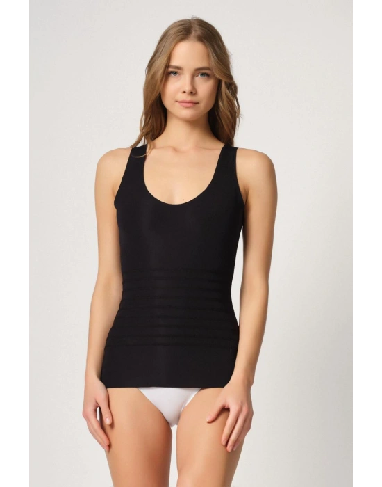 SİYAH MI Emay 2938 Sırtı Tül Karyokalı Destekli Atlet Korse