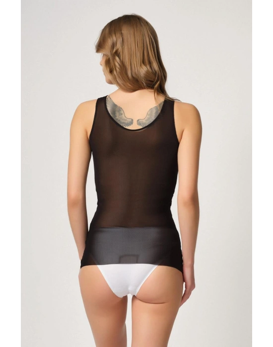 SİYAH MI Emay 2938 Sırtı Tül Karyokalı Destekli Atlet Korse