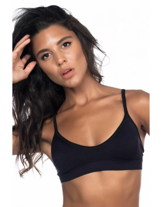 SİYAH MI Emay 4020 Pedli İnce Askılı Büstiyer