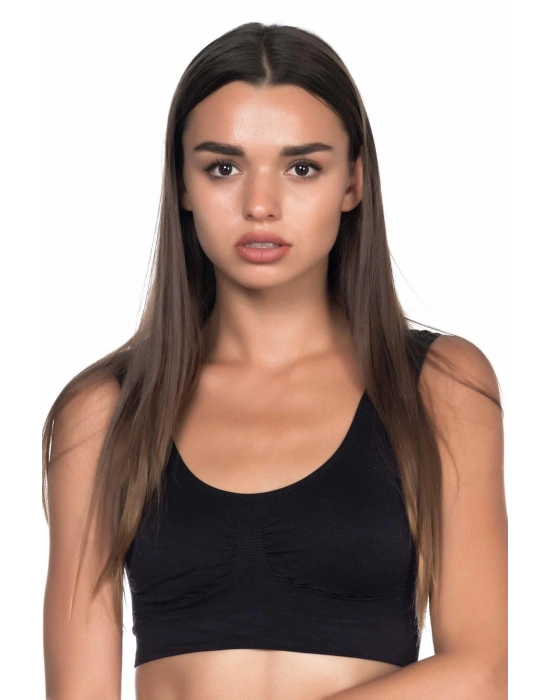 SİYAH MI Emay 4021 Pedli Kalın Askılı Büstiyer