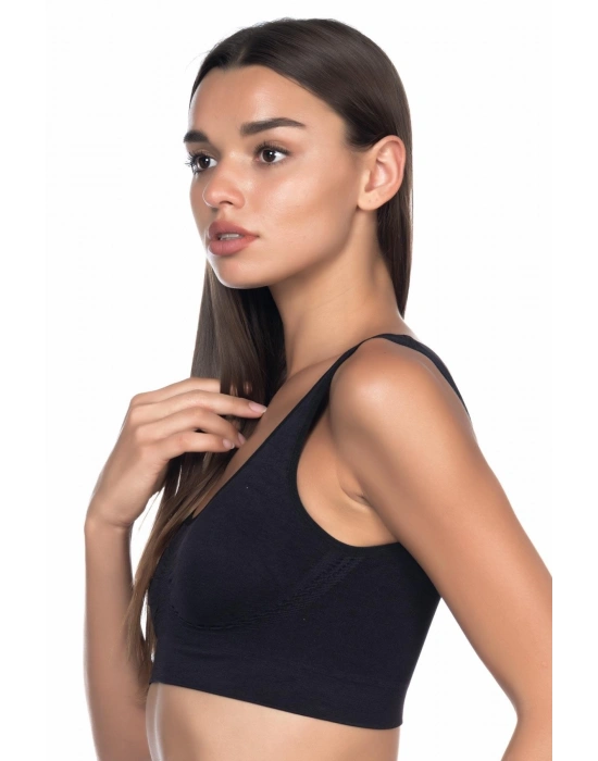 SİYAH MI Emay 4021 Pedli Kalın Askılı Büstiyer