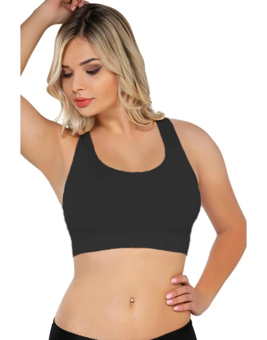 SİYAH MI Emay 4027 Seamless Tül Pedli Toparlayıcı Büstiyer