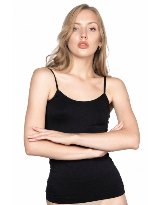 SİYAH MI Emay 5001 Soft İp Askılı Uzun Atlet