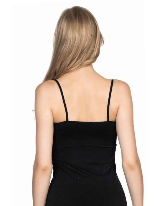 SİYAH MI Emay 5001 Soft İp Askılı Uzun Atlet