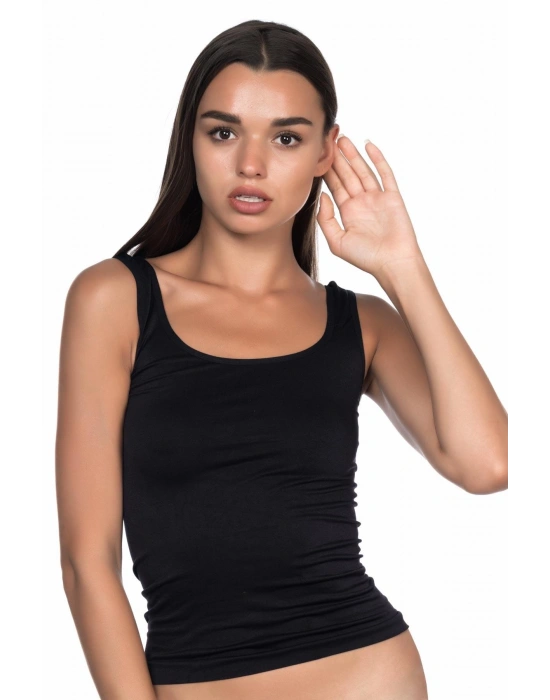 SİYAH MI Emay 5002 Soft Kalın Askılı Uzun Atlet