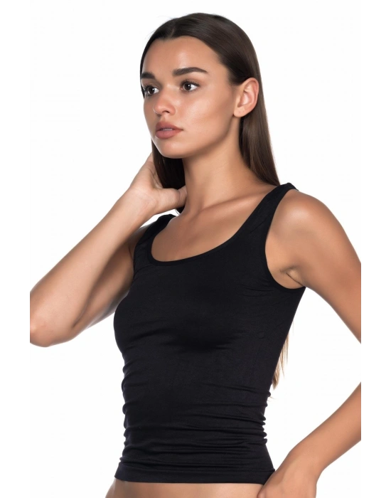 SİYAH MI Emay 5002 Soft Kalın Askılı Uzun Atlet