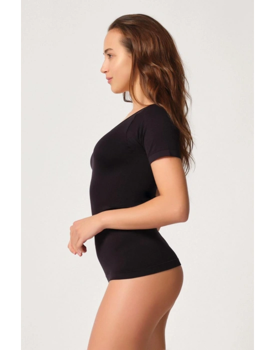 SİYAH MI Emay 5004 Soft Yarım Kollu Atlet