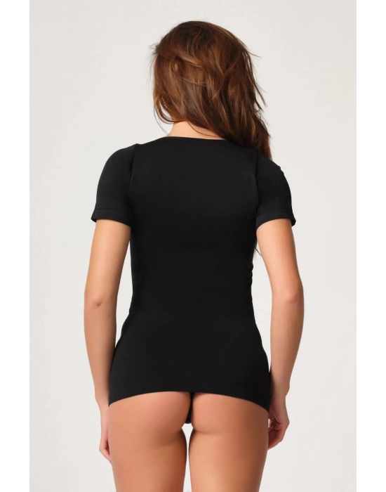 SİYAH MI Emay 5004 Soft Yarım Kollu Atlet