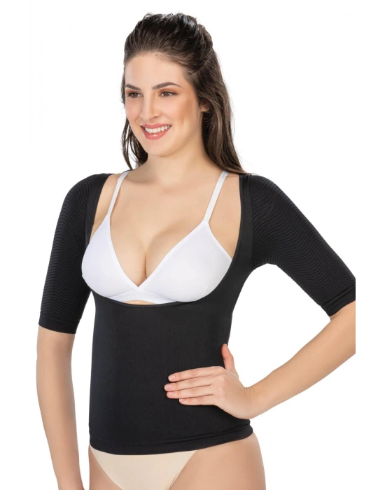 SİYAH MI Emay 5014 Göğsü Açık Yarım Kollu Korse