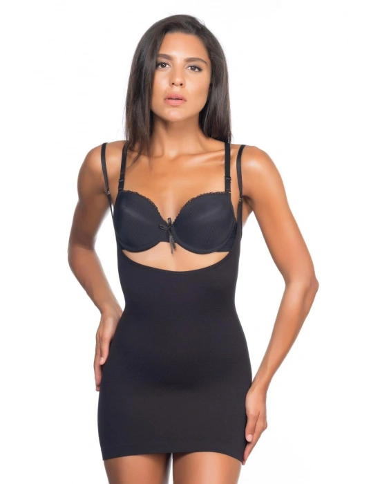 SİYAH MI Emay 5043 Göğsü Açık Masajlı Korse