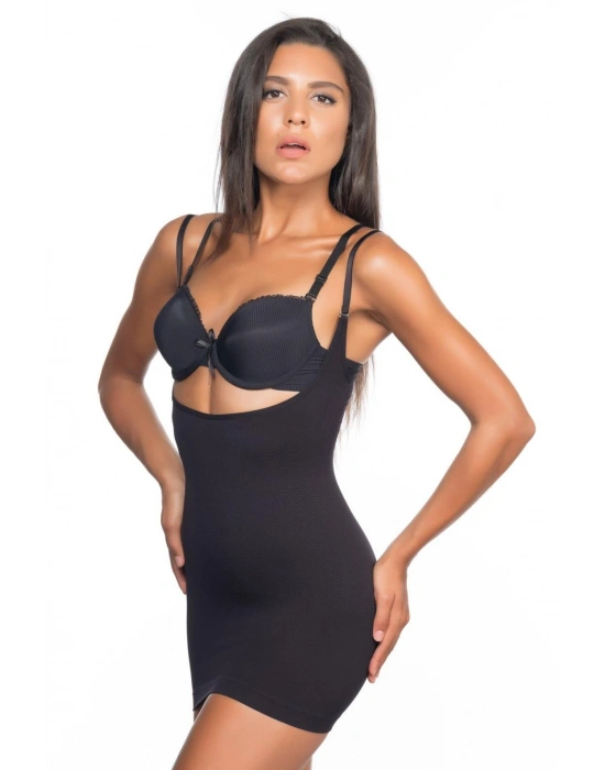 SİYAH MI Emay 5043 Göğsü Açık Masajlı Korse