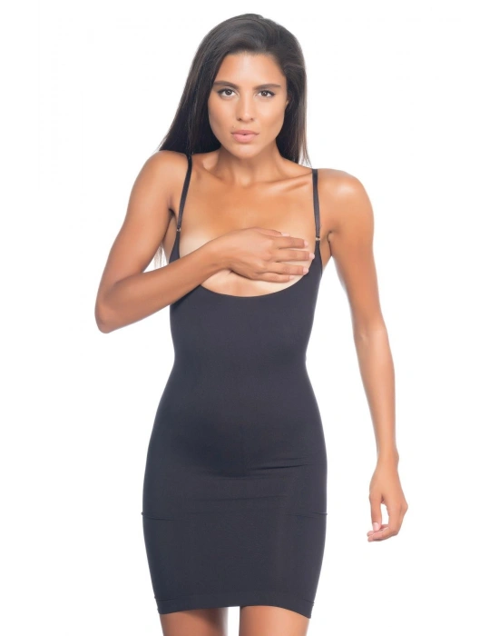 SİYAH MI Emay 5060 Göğsü Açık Elbise Korse