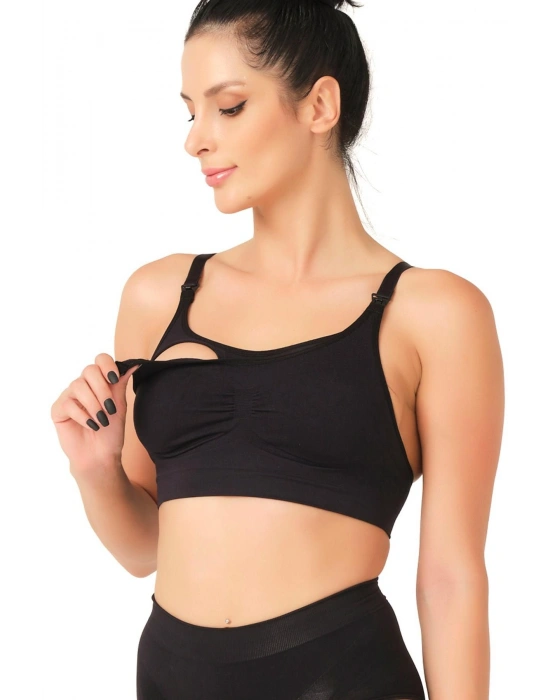 SİYAH MI Emay 5320 Agraflı Emzirme Sütyen