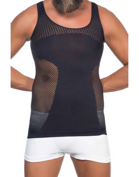 SİYAH MI Emay E1006 Fileli Erkek Korse Atlet