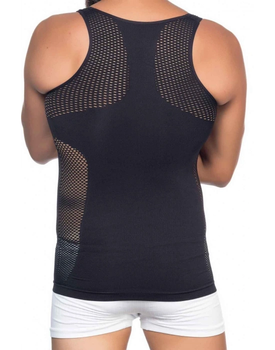 SİYAH MI Emay E1006 Fileli Erkek Korse Atlet