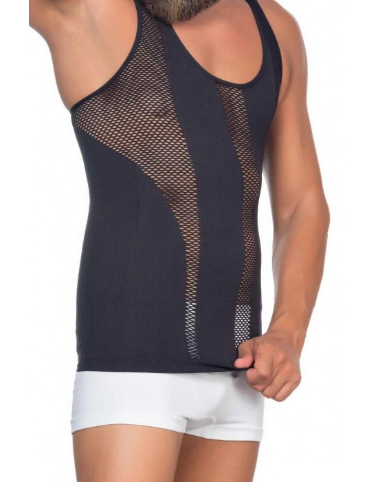 SİYAH MI Emay E1009 Fileli Erkek Korse Atlet