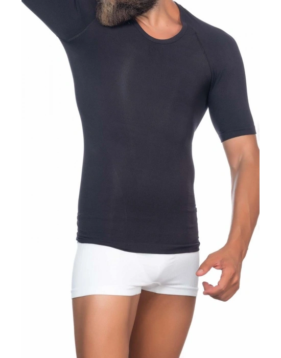 SİYAH MI Emay E1010 Yarım Kol Erkek Korse Atlet