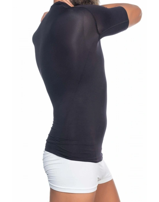 SİYAH MI Emay E1010 Yarım Kol Erkek Korse Atlet