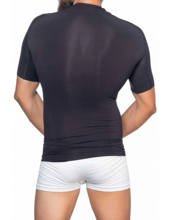 SİYAH MI Emay E1010 Yarım Kol Erkek Korse Atlet