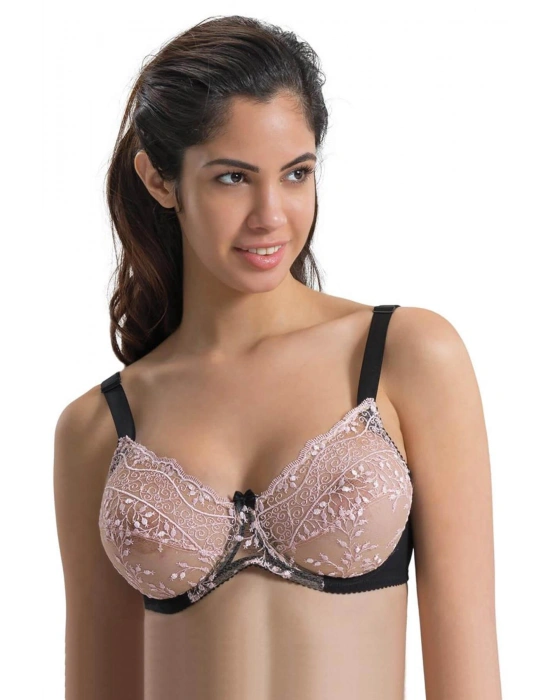 SİYAH-PEMBE MI Emay 148 D Balenli Toparlayıcı Sütyen