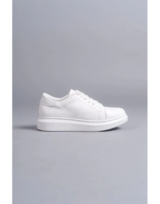 Slw151 Boost Bağcıklı Cilt Erkek Günlük Cbt - Beyaz Erkek Sneaker Ayakkabı