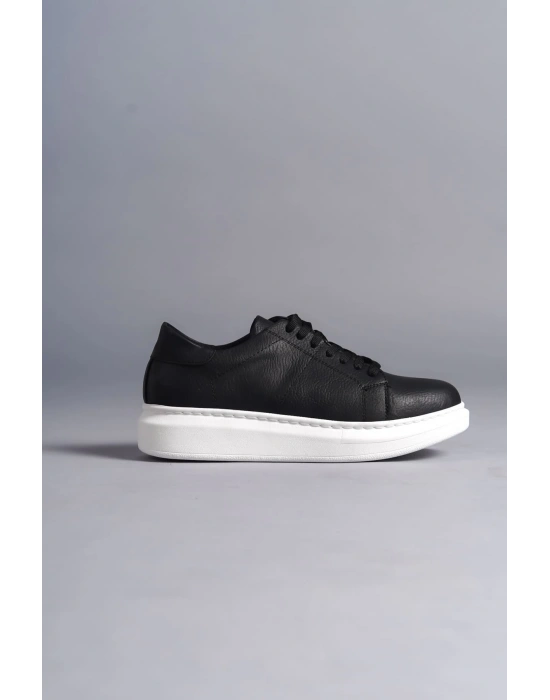 Slw151 Boost Bağcıklı Cilt Erkek Günlük Cbt - Siyah Erkek Sneaker Ayakkabı